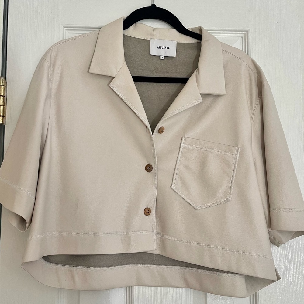 Nanushka leather top.